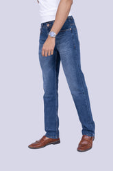 Vintage Mid Wash Blue Straight Fit Jeans